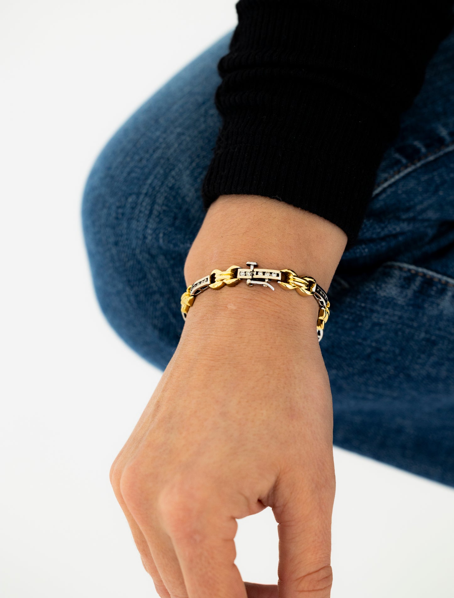 Two-Tone Diamond Link Bracelet
