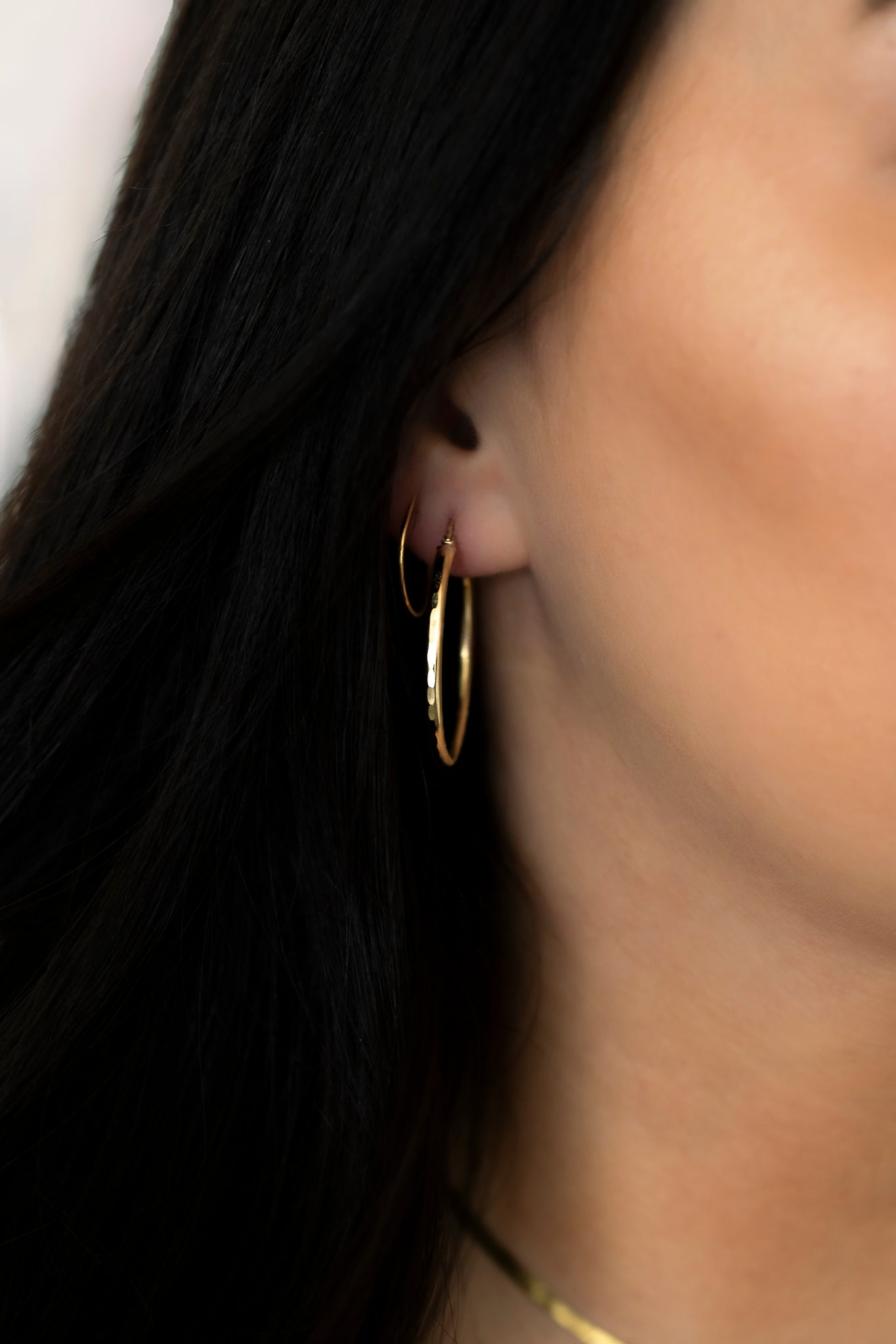 10K Gold Textured Hoops