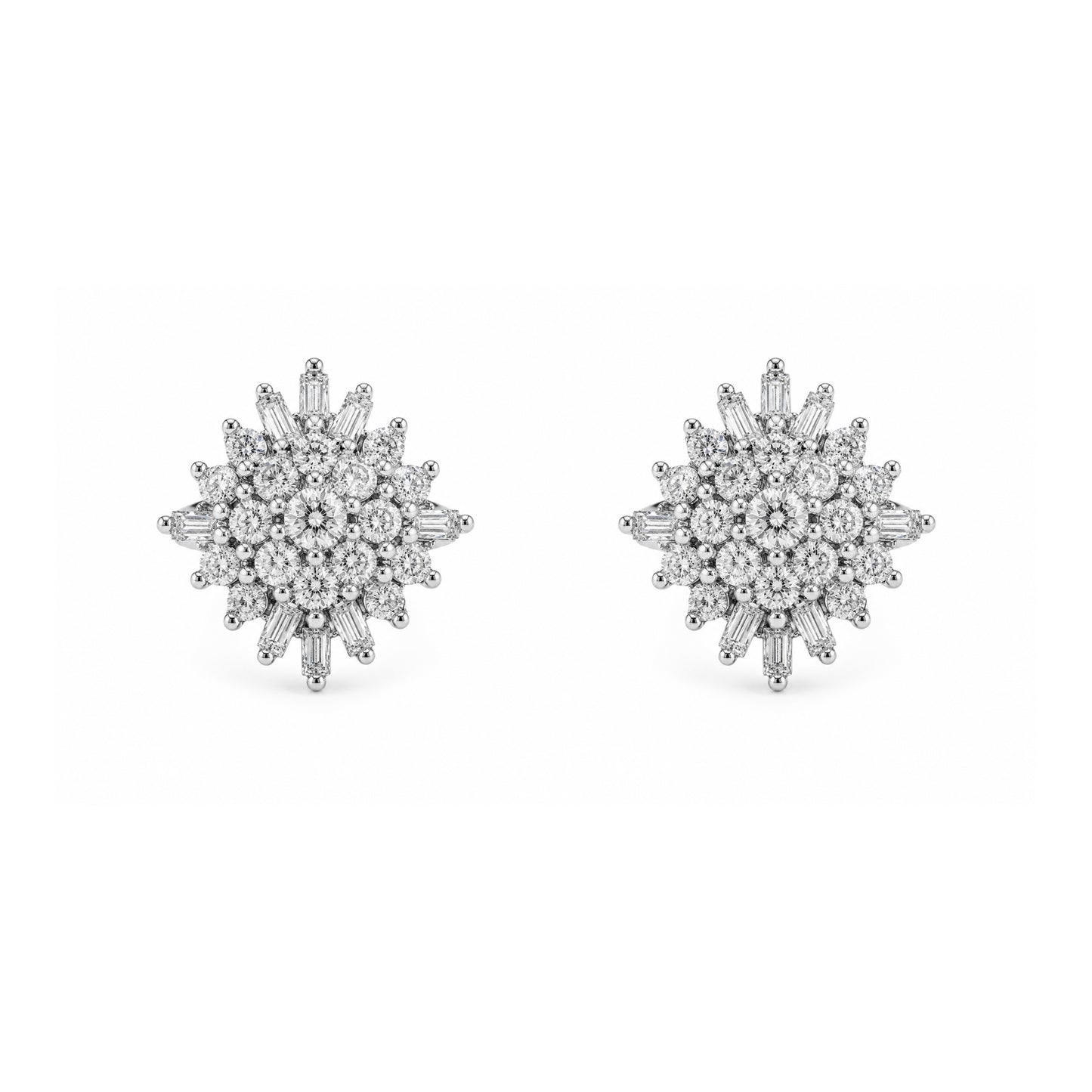 Diamond cluster earrings