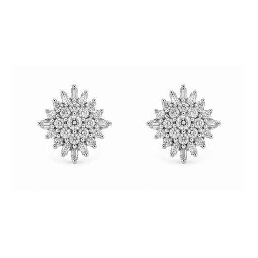 Diamond cluster earrings