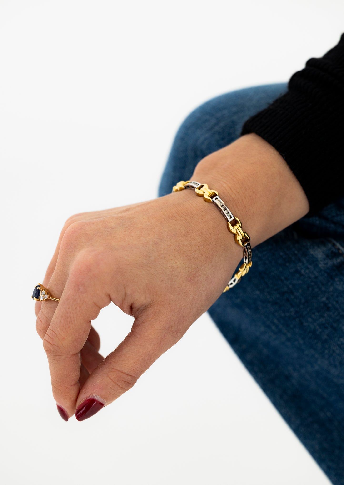 Two-Tone Diamond Link Bracelet