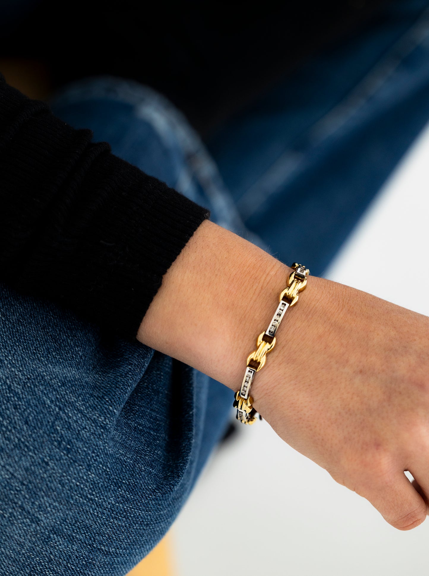 Two-Tone Diamond Link Bracelet