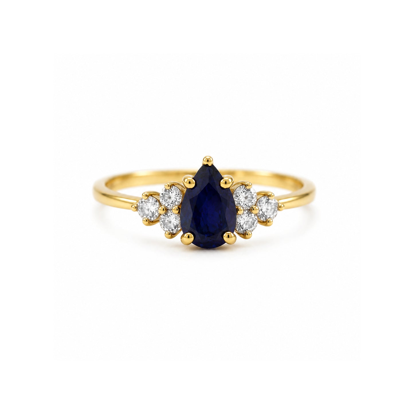 Pear Sapphire Diamond ring