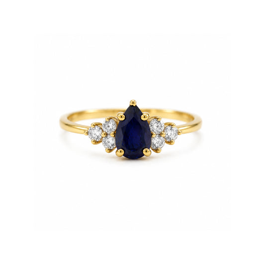 Pear Sapphire Diamond ring