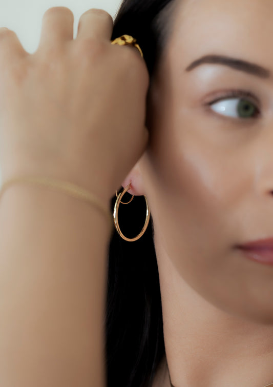 10K Gold Textured Hoops
