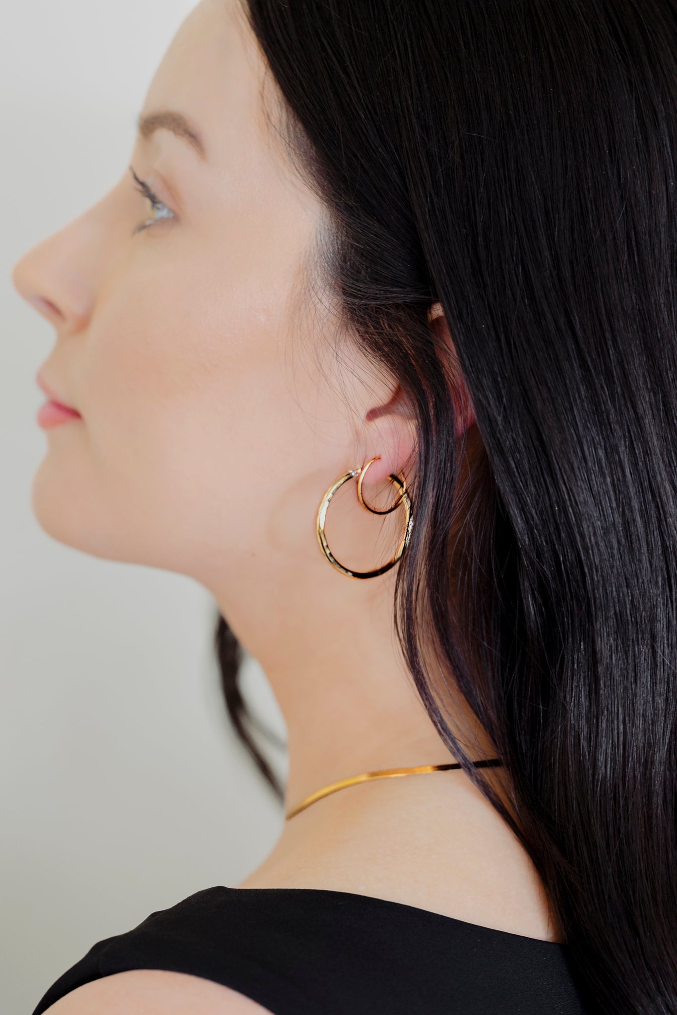 10K Gold Textured Hoops