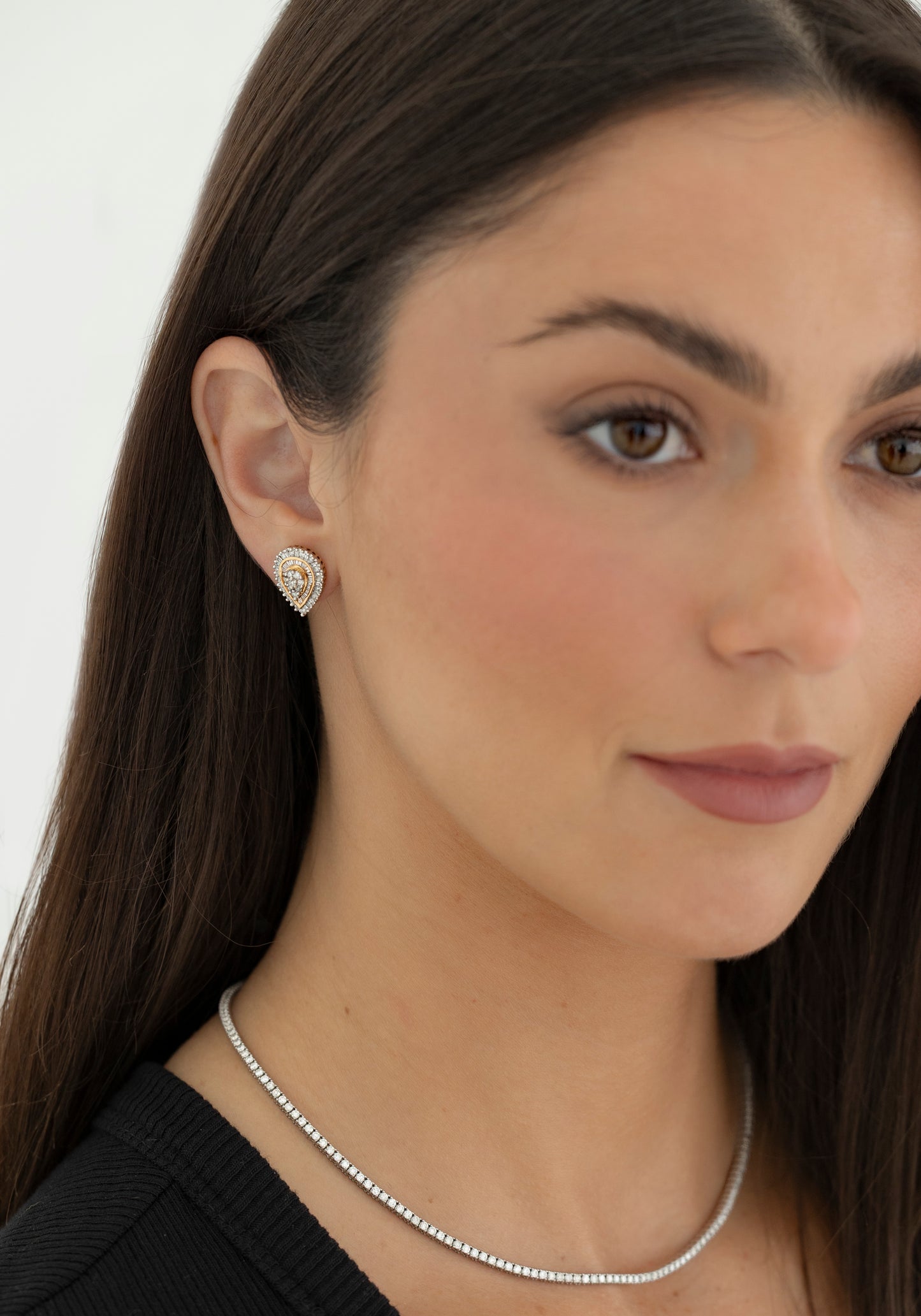 Pear Shaped Diamond Cluster Earrings