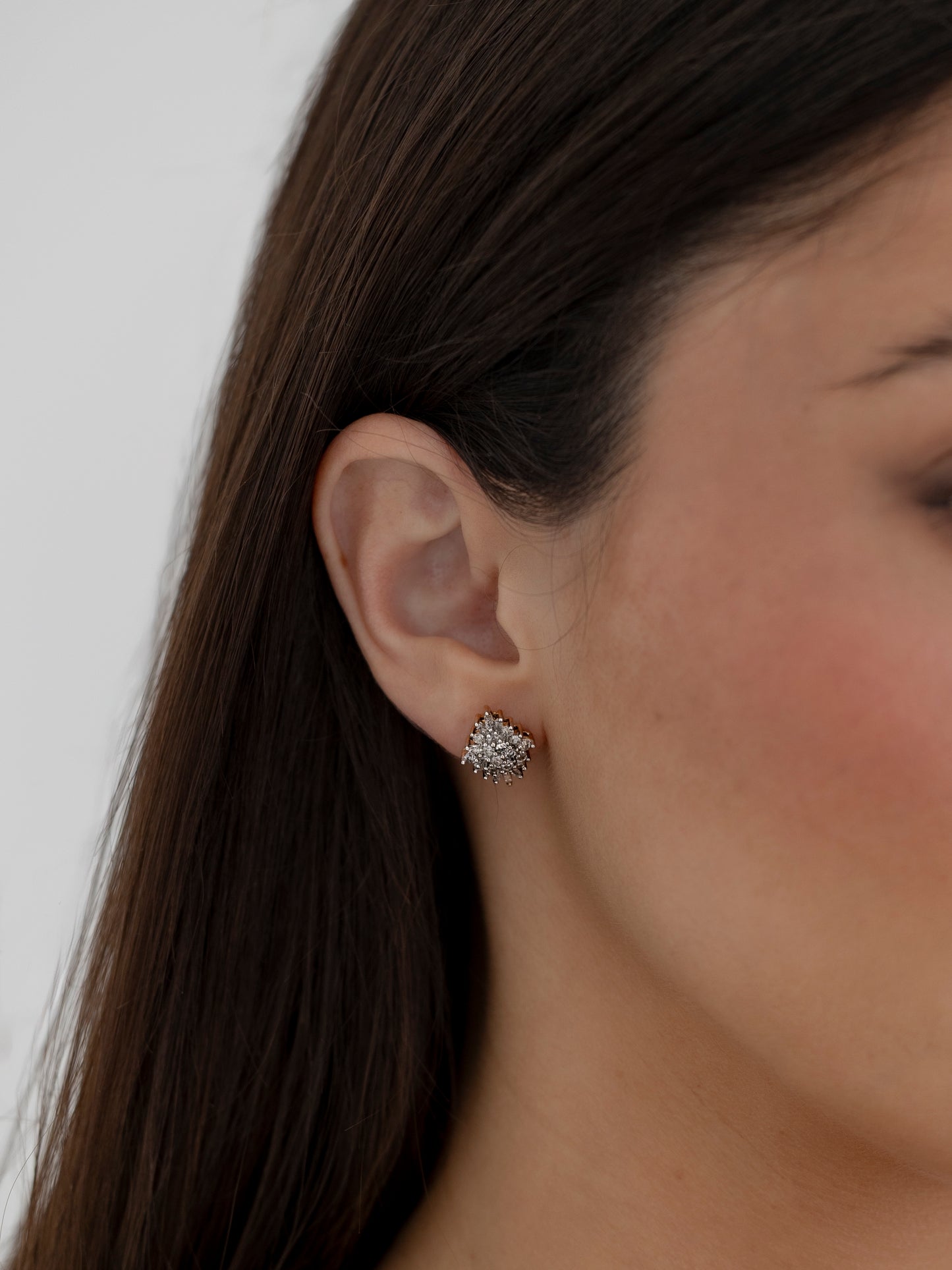 Diamond cluster earrings